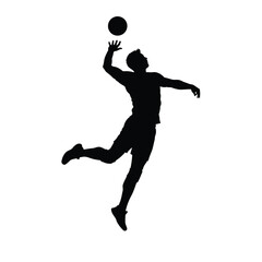 Silhouette of a man playing volleyball sport action