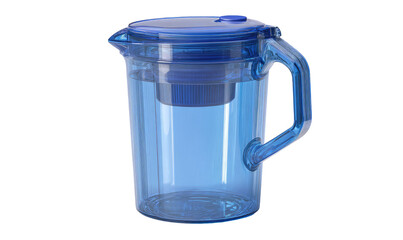 Blue translucent pitcher with lid and filter