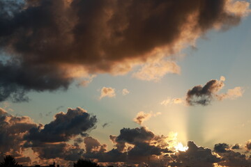 sunset in the clouds a beautiful landscape of the sky before sunset