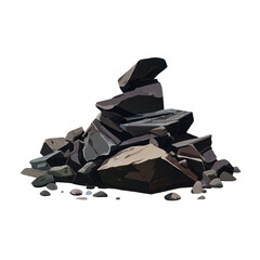 Stacked stone cairn illustration concept for balance zen and spirituality