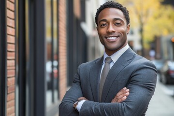 portrait of a handsome young businessman, Generative AI