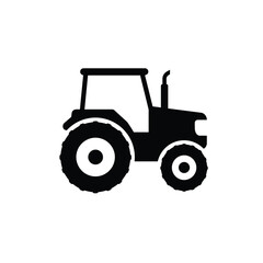 Black tractor icon vehicle agriculture