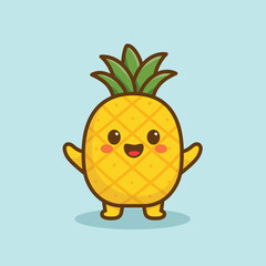 Cute Pineapple Mascot Character Design