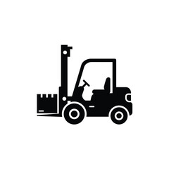 Black forklift lifting cargo industrial vehicle
