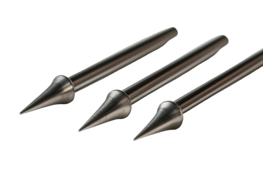 Stainless steel pin set displayed on a neutral background emphasizes precision and design with sharp tips ideal for various applications