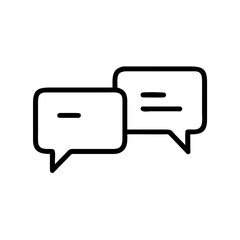 Fototapeta premium Minimalist two chat bubbles outline flat icon