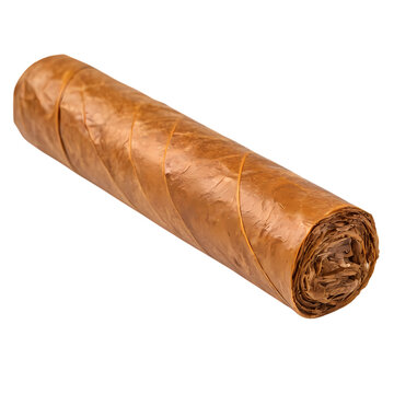 Premium Cigar:  Close-Up of a Hand-Rolled Cuban Tobacco