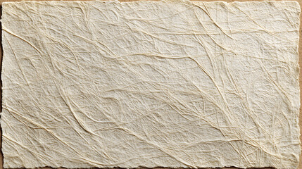 Close up textured background of distressed off white paper with subtle pink and beige undertones and visible creases and wrinkles