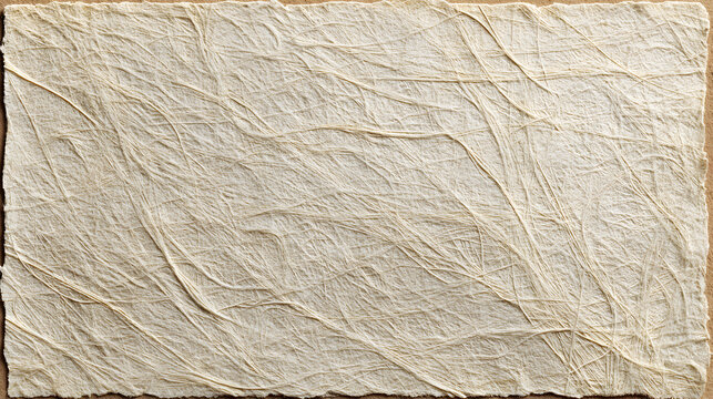 Close up textured background of distressed off white paper with subtle pink and beige undertones and visible creases and wrinkles