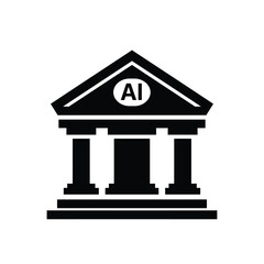 Black building with A I symbol architecture technology