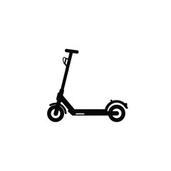 Black electric scooter silhouette transportation vehicle