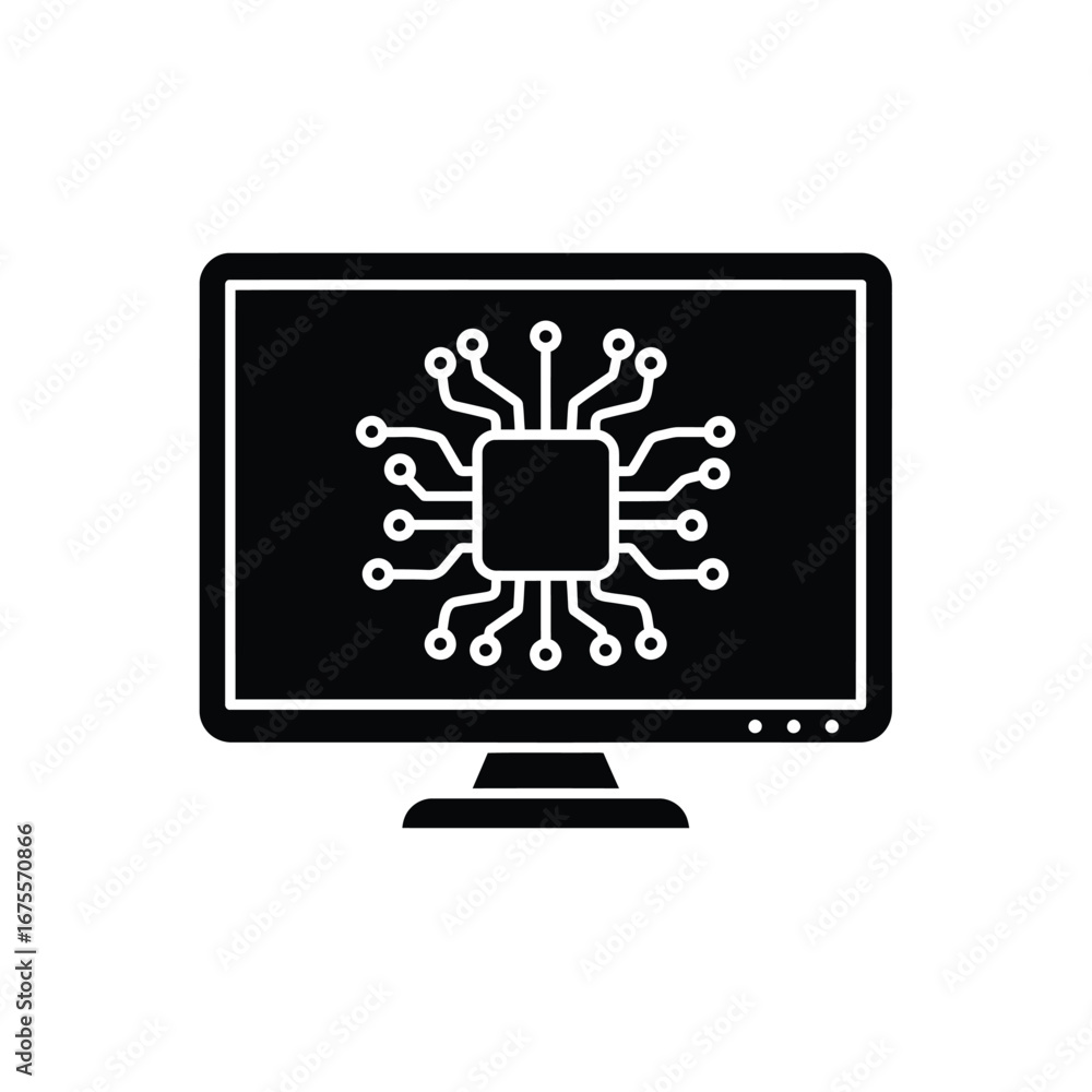 Poster computer monitor with circuit board screen display