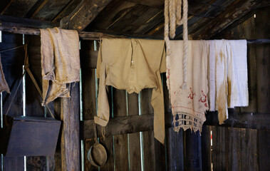 Russian old village clothes of the last century.