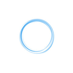 Abstract Circular Brush Ring with Blue Swirl Effect and Transparent Background for Elegant Frame Use