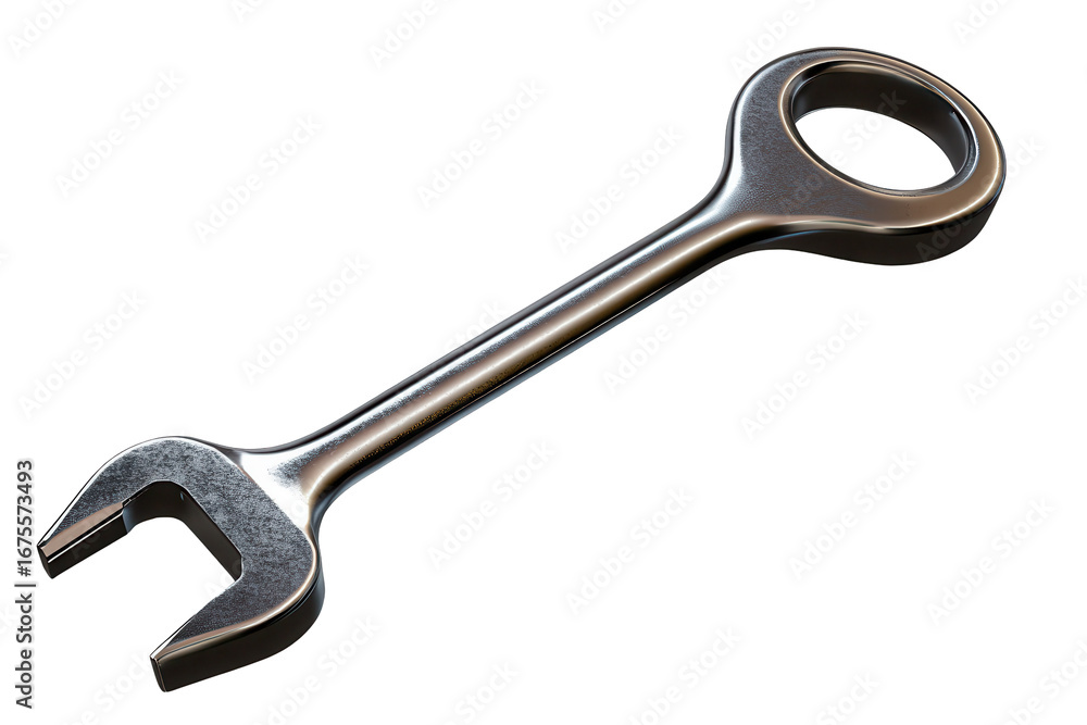 Poster wrench key tool displayed on a transparent background for versatile applications in automotive and m