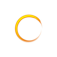 Abstract Circular Brush Ring with Gold Swirl Effect and Transparent Background for Elegant Frame Use