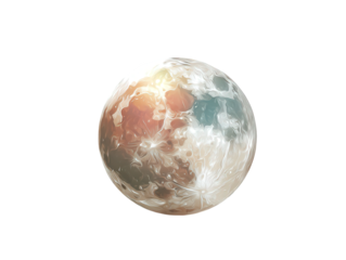 Full Moon in a Dark Sky with a Transparent Background