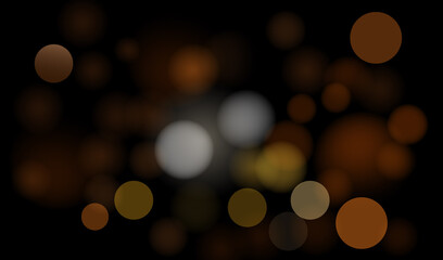 Fototapeta premium bokeh of water fly and lights on black background. Powder PNG. Fine, shiny dust bokeh particles fall off slightly. GOLD BOKEH LIGHTS Background. Christmas background. Abstract orange bokeh background.