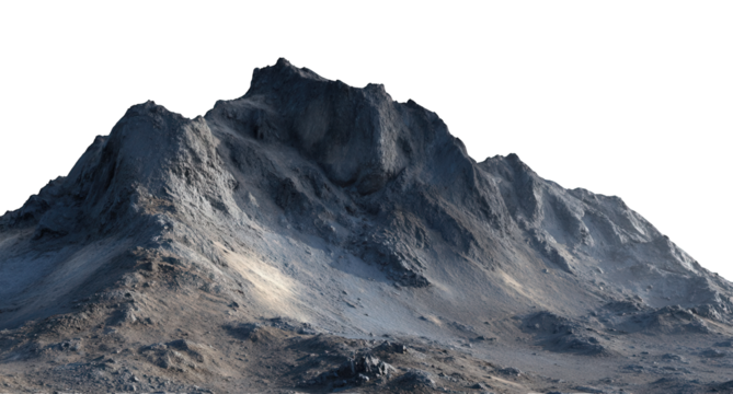 Grey Rocky Mountain Peak Digital Render