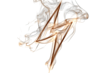 Abstract Whimsical Lightning Bolt Design with Cream and Brown Swirls