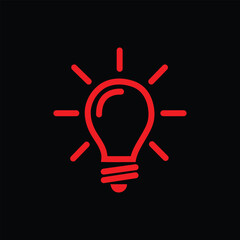 Flat Light Bulb Icon Illustration for Website and App Design