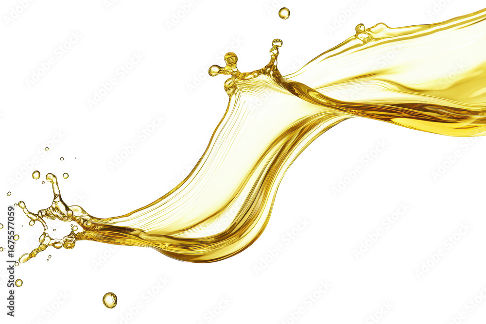 Poster swirling yellow oil creating a mesmerizing pattern against a white background captured in an artisti