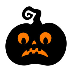 Halloween vector layered pumpkin. Jack o lantern. Silhouette in cartoon style. The symbol of the autumn holiday. For paper or laser cutting and sublimation. Isolated on a white background.