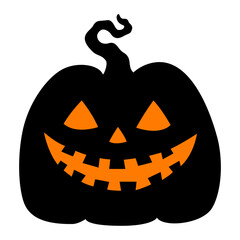 Halloween vector layered pumpkin. Jack o lantern. Silhouette in cartoon style. The symbol of the autumn holiday. For paper or laser cutting and sublimation. Isolated on a white background.