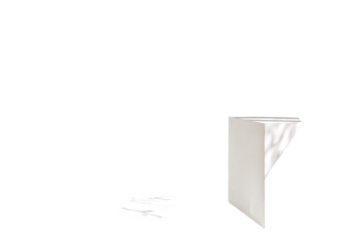 Abstract White Geometric Shapes on Transparent Background