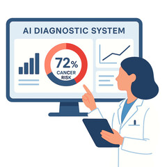 Artificial intelligence analyzing cancer risk on digital medical dashboard