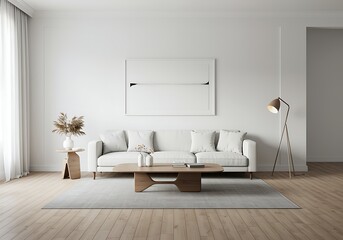 Serene Scandinavian Living Room Interior Design with Modern Furniture and Natural Light a Minimalist Retreat for Relaxation and Inspiration