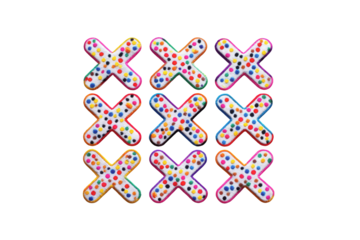 Colorful Cross Pattern on Black Background