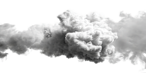 Abstract White Smoke Cloud on Black Background