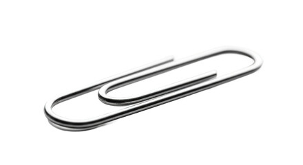 Silver Paperclip Isolated White Background