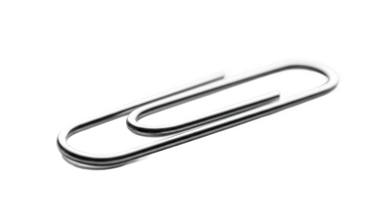 Silver Paperclip Isolated White Background