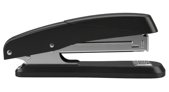 Black Office Stapler Isolated White Background