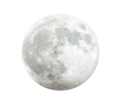 Full Moon on Transparent Background