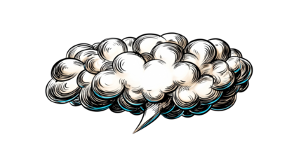 Vintage Comic Style Speech Bubble with Empty Space for Text, cut out transparent