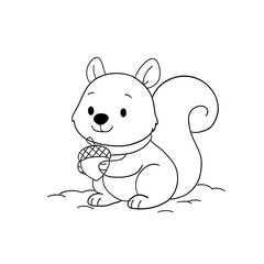 Squirrel holding an acorn