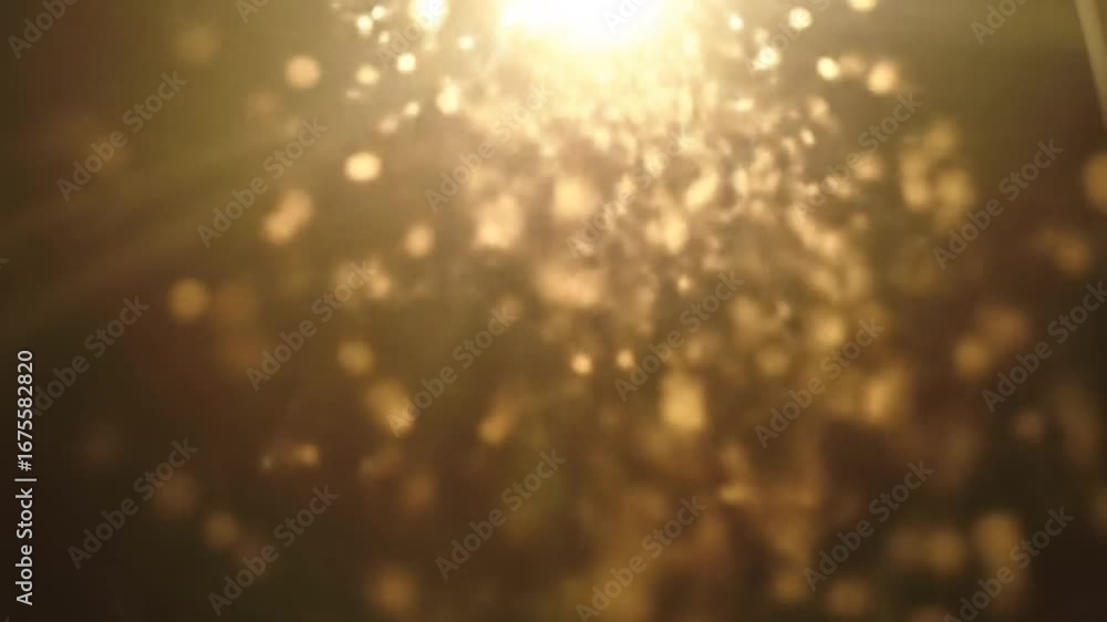 Poster golden bokeh light abstract texture on dark background with shining dots and sparks creating an atmo