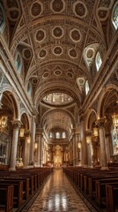 Fototapeta premium Ornate historic church interior