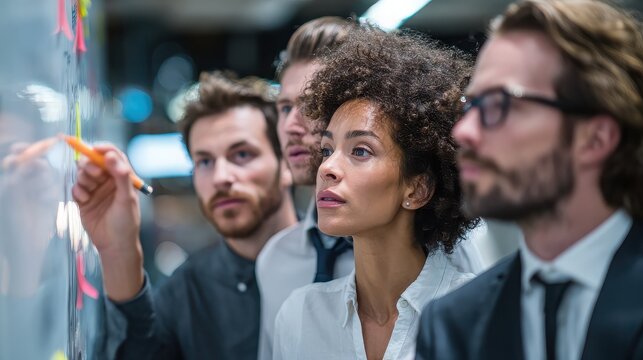 Business team collaborating on project planning and strategy together