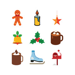 Christmas Icons Bundle: Trees, Wreaths, Reindeer, Hats & More