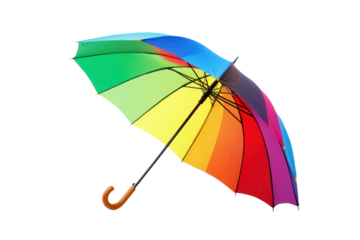 Vibrant rainbow umbrella showcasing LGBT colors for pride celebrations and outdoor events