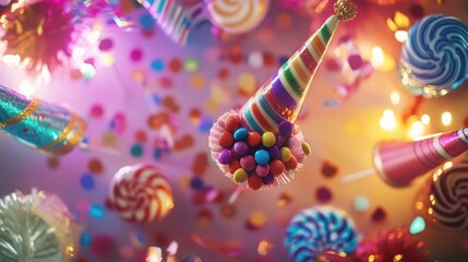 Fototapeta premium Festive Candy Party Celebration.