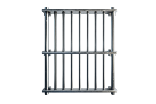 Prison bars isolated on white background highlighting confinement and security measures used in correctional facilities