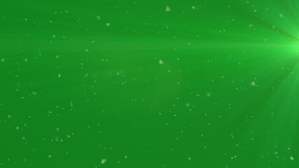 Green light pulses hypnotically on a green background with falling dust. - Powered by Adobe