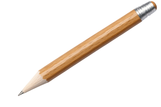 Natural wood pencil with white eraser and graphite tip resting on a clean background highlighting its simple design and craftsmanship