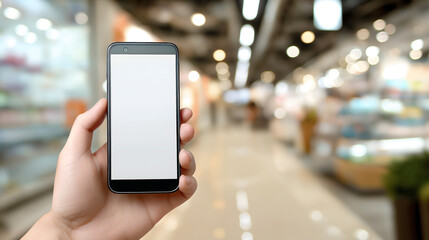 Hand Holding Smartphone with Active Screen, Product Presentation and Mobile App Mockup Concept