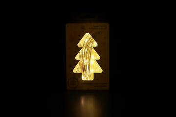 Christmas Tree Shaped LED Fairy Lights Packaged in Festive Box with Warm Holiday Glow
